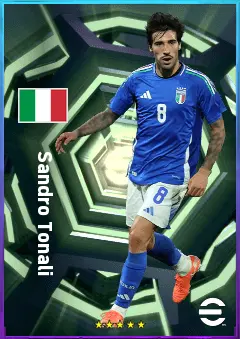 Sandro Tonali eFootball 2026 player card, 83 OVR DMF