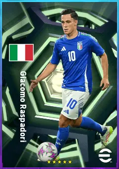 Giacomo Raspadori eFootball 2026 player card, 83 OVR SS