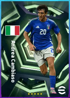 Andrea Cambiaso eFootball 2026 player card, 80 OVR LB
