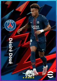 Désiré Doué eFootball 2026 player card, 84 OVR RWF