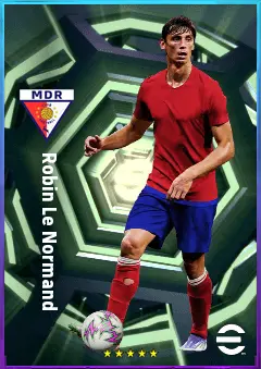 Robin Le Normand eFootball 2026 player card, 82 OVR CB