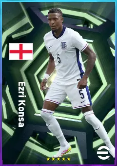 Ezri Konsa eFootball 2026 player card, 81 OVR CB