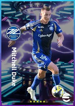 Mitchell Duke eFootball 2026 player card, 77 OVR CF