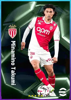 Minamino Takumi eFootball 2026 player card, 81 OVR AMF