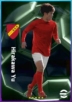 Hirakawa Yu eFootball 2026 player card, 77 OVR RWF