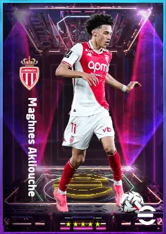 Maghnes Akliouche eFootball 2026 player card, 80 OVR AMF