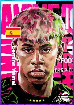 Lamine Yamal eFootball 2026 player card, 86 OVR RWF