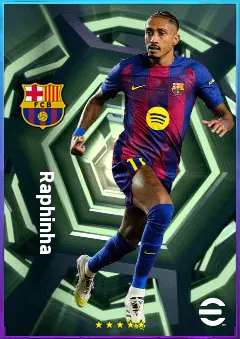 Raphinha eFootball 2026 player card, 86 OVR LWF