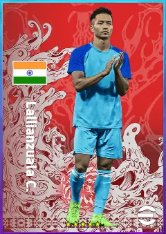 Lallianzuala C. eFootball 2026 player card, 77 OVR RWF