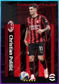 Christian Pulišić eFootball 2026 player card, 83 OVR LWF