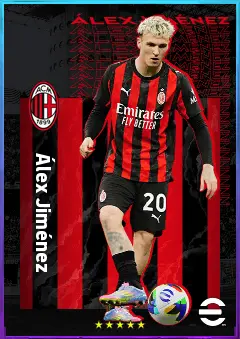 Álex Jiménez eFootball 2026 player card, 77 OVR RB