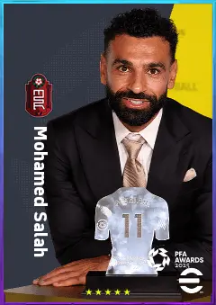Mohamed Salah eFootball 2026 player card, 86 OVR RWF