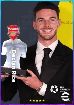 Declan Rice eFootball 2026 player card, 86 OVR CMF