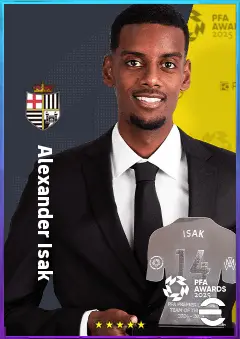 Alexander Isak eFootball 2026 player card, 85 OVR CF