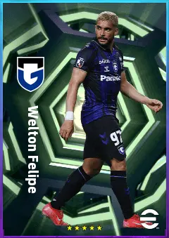 Welton Felipe eFootball 2026 player card, 76 OVR LWF