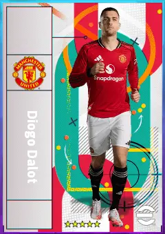 Diogo Dalot eFootball 2026 player card, 81 OVR RMF