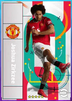 Joshua Zirkzee eFootball 2026 player card, 82 OVR CF