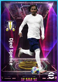 Djed Spence eFootball 2026 player card, 80 OVR RB