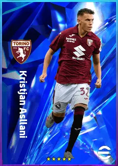 Kristjan Asllani eFootball 2026 player card, 80 OVR DMF
