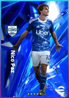 Nico Paz eFootball 2026 player card, 81 OVR AMF