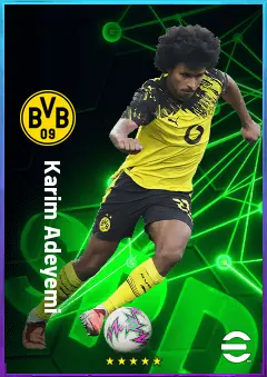 Karim Adeyemi eFootball 2026 player card, 81 OVR RWF