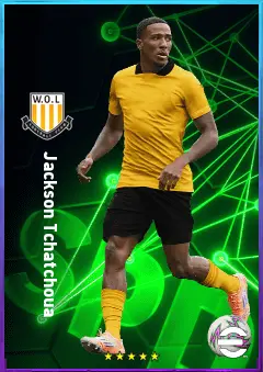 Jackson Tchatchoua eFootball 2026 player card, 77 OVR RMF