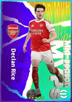 Declan Rice eFootball 2026 player card, 84 OVR CMF
