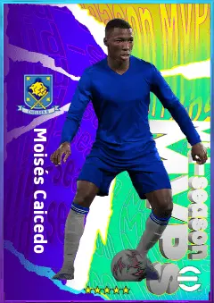 Moisés Caicedo eFootball 2026 player card, 82 OVR DMF