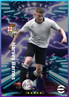 Harvey Barnes eFootball 2026 player card, 80 OVR LWF