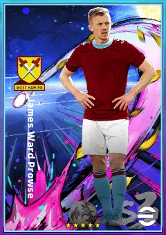 James Ward Prowse eFootball 2026 player card, 77 OVR CMF