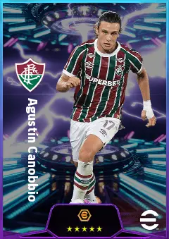 Agustín Canobbio eFootball 2026 player card, 80 OVR RWF