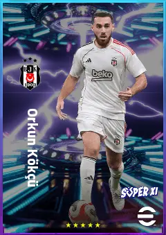 Orkun Kökçü eFootball 2026 player card, 83 OVR CMF