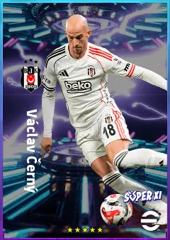 Václav Černý eFootball 2026 player card, 80 OVR RWF