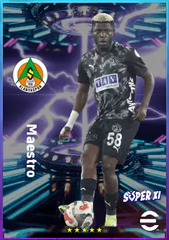 Maestro eFootball 2026 player card, 77 OVR CMF