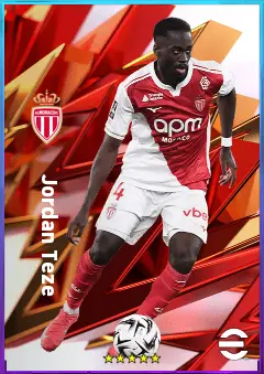 Jordan Teze eFootball 2026 player card, 81 OVR RB