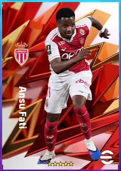Ansu Fati eFootball 2026 player card, 81 OVR AMF
