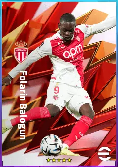 Folarin Balogun eFootball 2026 player card, 82 OVR CF