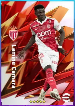 Lamine Camara eFootball 2026 player card, 82 OVR CMF