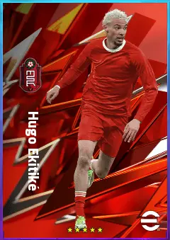 Hugo Ekitiké eFootball 2026 player card, 83 OVR CF