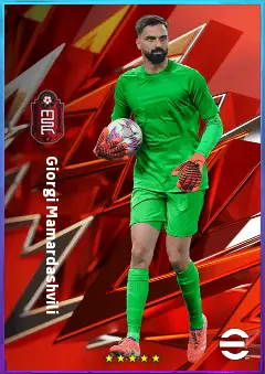 Giorgi Mamardashvili eFootball 2026 player card, 82 OVR GK