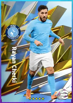 Rayan Cherki eFootball 2026 player card, 82 OVR AMF