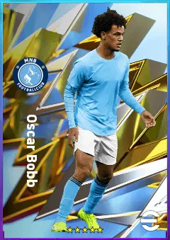 Oscar Bobb eFootball 2026 player card, 81 OVR RWF