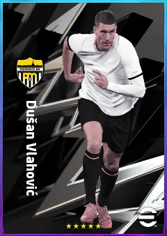 Dušan Vlahović eFootball 2026 player card, 82 OVR CF