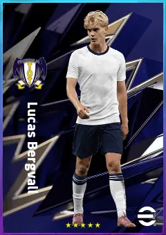 Lucas Bergvall eFootball 2026 player card, 81 OVR CMF
