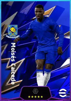 Moisés Caicedo eFootball 2026 player card, 83 OVR DMF