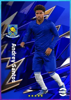 Andrey Santos eFootball 2026 player card, 81 OVR CMF