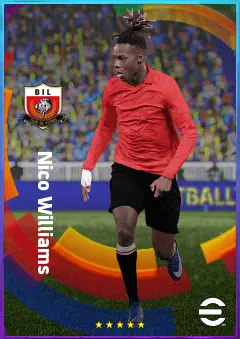 Nico Williams eFootball 2026 player card, 83 OVR LMF