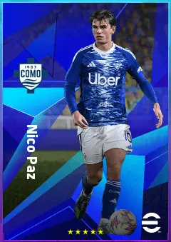 Nico Paz eFootball 2026 player card, 82 OVR AMF