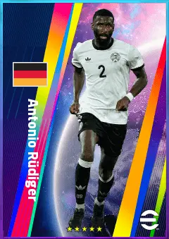 Antonio Rüdiger eFootball 2026 player card, 83 OVR CB