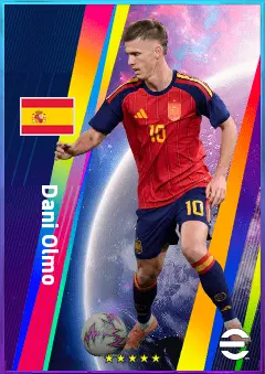Dani Olmo eFootball 2026 player card, 82 OVR AMF